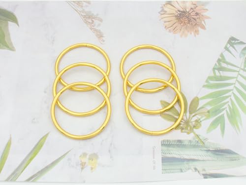 40pcs 4 Sizes O Rings Welded Strong Metal Heavy Duty Round Ring for Pet Collars Buckle Belts Strap Webbing Sewing - color: 2"(50mm) Gold 6pcs