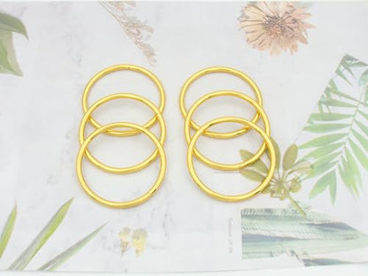 40pcs 4 Sizes O Rings Welded Strong Metal Heavy Duty Round Ring for Pet Collars Buckle Belts Strap Webbing Sewing - color: 2"(50mm) Gold 6pcs