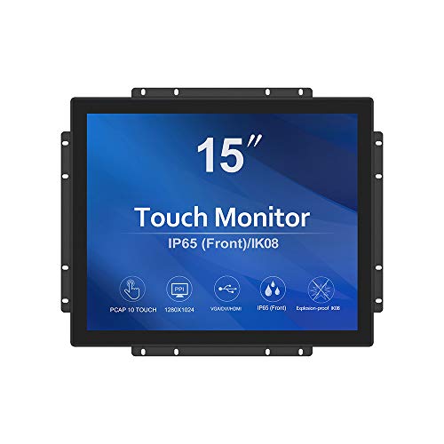 GreenTouch 15 Inch Open-Frame Touchscreen LCD Monitor - Capacitive PCAP -1024x768-5:4-Black… - size: 15 IN
