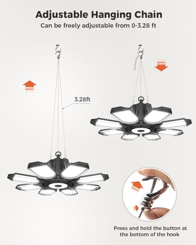 4 Pack Plug in Garage Light, 25000LM LED Shop Light 6500K Bay Lighting