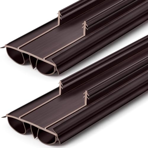 Pushglossy 2 Pcs Double Bubble Kerf 36" Door Bottom Seal, Brown - color: Brown, size: Double Bubble Kerf