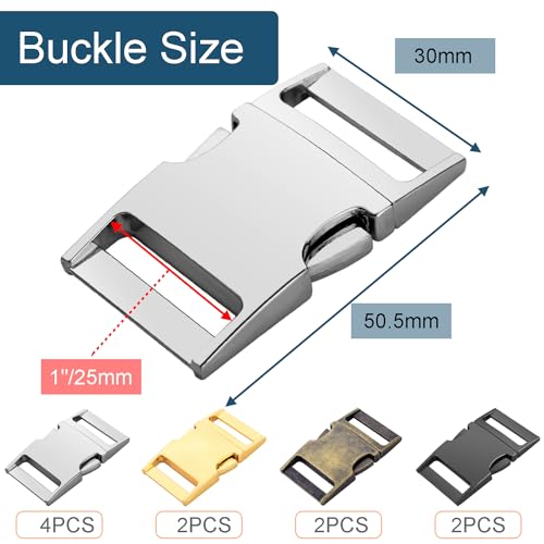 CooBigo 10 Pack Bulk Dog Collar Hardware Metal Buckle 1 inch Webbing Backpack Buckle Replacement Backpack Strap Kit Prong Collar Clip Buckles(4 Colors) - color: 10pcs 1" Mixed
