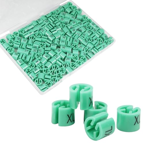 150Pcs Clothes Hanger Size Color-Coding Garment Size Markers - color: Green-xl