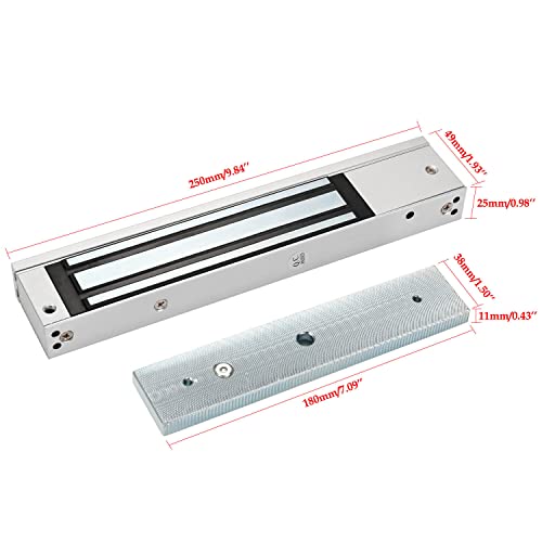 Electromagnetic Lock with Z and L Bracket 280KG 600LBS Holding Force Electric Magnetic Door Lock 12V Fail Safe NC Mode for Access Control System - color: 600LBS Lock + ZL Bracket