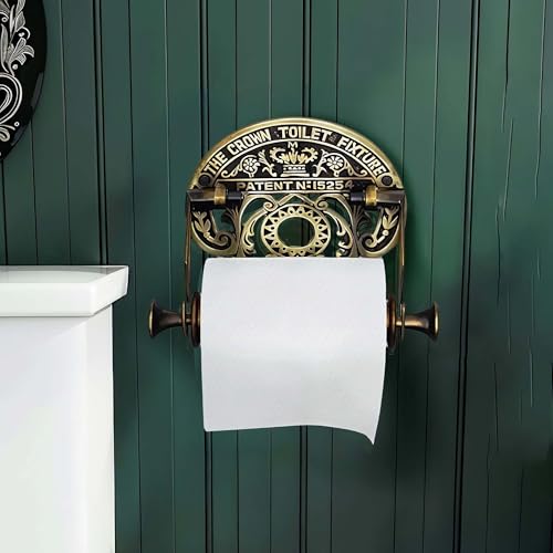 Renovators Supply Manufacturing Toilet Paper Holder Stand Wall Mount 7.5 in. Brass Toilet Paper Roll Holder - color: Brushed Brass Crown