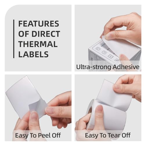 500 3x2 Thermal Labels Roll, HUOJI Blue Shipping Barcode Labels - color: Blue, size: 3x2