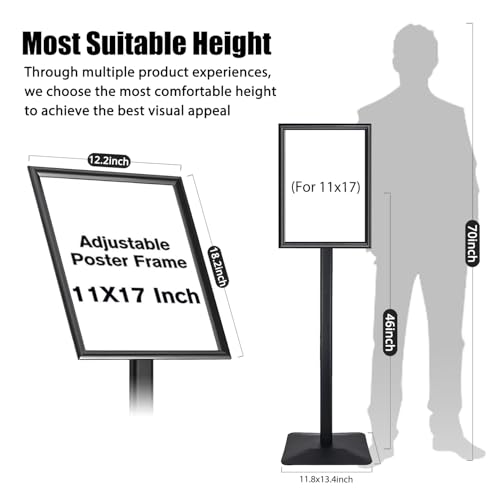 Sign Stand for Display, Ultra Stable Heavy Duty Pedestal Signage Holder - size: 11x17 3Pack, style: Black
