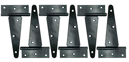 T-Strap Shed Hinge Gate Strap Heavy Duty Hinge Door Barn Gates Hinges (6, 6 inch) - size: 6 Inch