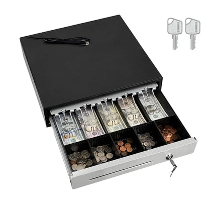 SAM4s 16" "Stainless Steel" Front Heavy Duty Black POS Cash Drawer with 5Bill/5Coin - size: 01. POS