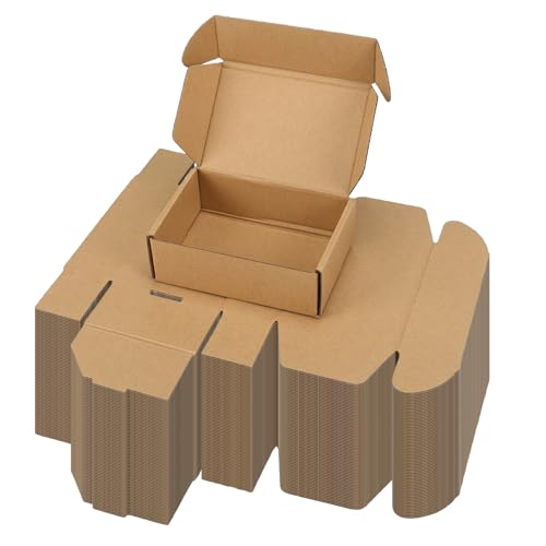 PHAREGE 75 Pack 6x4x2 inch Small Shipping Boxes, Brown Mailing Boxes - color: Brown, size: 6X4x2 inch 75 Pack