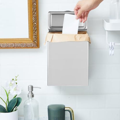 Sanitary Napkin Receptacle 100 Feminine Hygiene Liner Bag, Silver, 2 Pcs