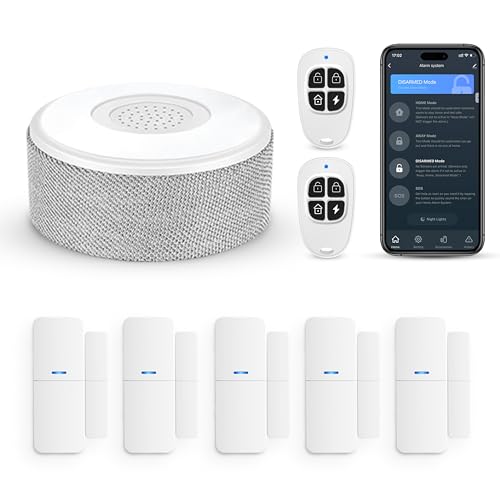 WiFi Door Alarm System, 8-Piece DIY Wireless Alarm Kit with Door Sensors - color: Grey-8pack, size: 8 Piece Kit