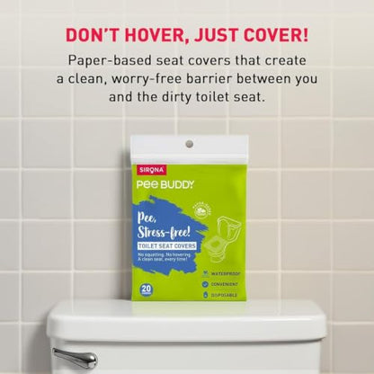 PeeBuddy Disposable Paper Toilet Seat Covers (Pack Of 80) | No Direct Contact with Unhygienic Seats| Easy To Dispose| Nature Friendly| Must Have For Women - size: 80 Seat Covers