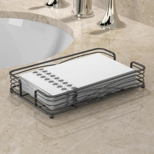 Guest Hand Towel Holder for Bathroom,Black Rectangle Napkin Tray - color: C - Black Napkin Holder for Bathroom, size: Guest Towel Holder
