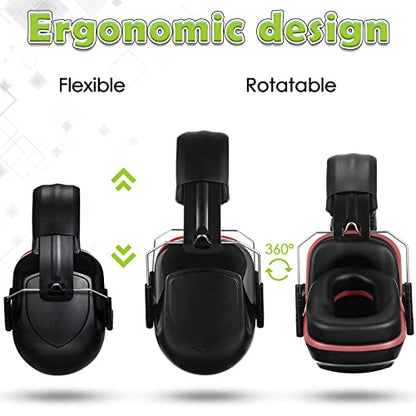 Yunsailing 4 Pack Ear Muffs for Noise Reduction - color: Red