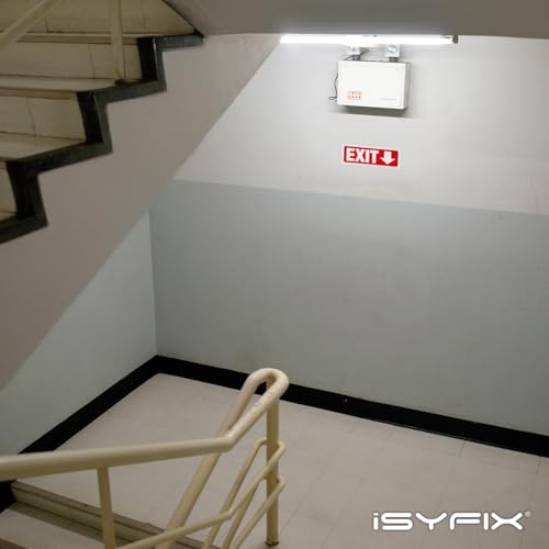 iSYFIX Exit Signs, 12x4 Inch, 12 Pack, Directional Down Arrow - color: Plastic Down, size: 12 Pk 12x4