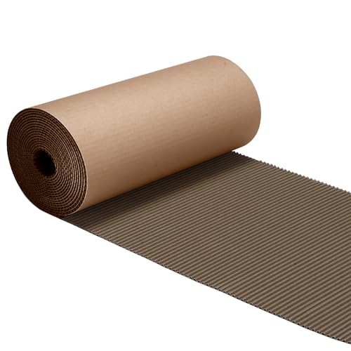 Geyoga 9 x 197 Inch Corrugated Cardboard Roll, Single B Flute, Brown - color: Brown, size: 9 x 197 Inch