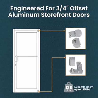 Pacific Doorware Kawneer Style Pivot Hinge Set - Right, Aluminum - color: Aluminum Silver, size: Right Hand