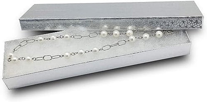 TheDisplayGuys 25 Cardboard Jewelry Gift Boxes with Inserts - Silver Foil - size: 25 Pack