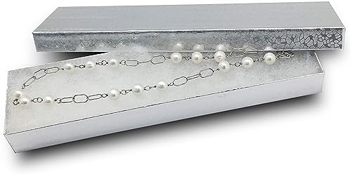 TheDisplayGuys 100 Cardboard Jewelry Gift Boxes with Inserts - Silver Foil - size: 100 Pack