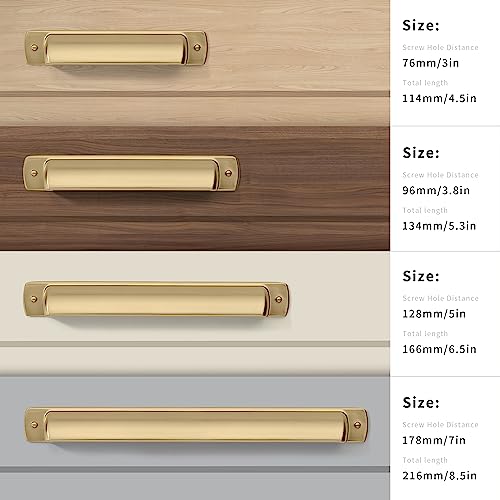 10 Pack Brass Cup Pulls 2-1/2"(64mm) Center to Center Drawer Pulls Brushed Brass Cabinet Cup Pulls Kitchen Cabinet Hardware Brushed Gold Cabinet Handles Bin Cup Drawer Handles Gold Knobs. - color: Brushed Gold/Brass, size: 2-1/2"(64mm) hole center, style: