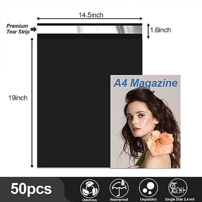 JinRuiKJ Thank You Poly Mailers 14.5x19 Inch, 50 PCS, Black - color: Black, size: 14.5*19inch 50pcs