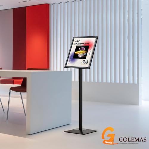 Sign Stand for Display, Ultra Stable Heavy Duty Pedestal Signage Holder - size: 11x17, style: Black