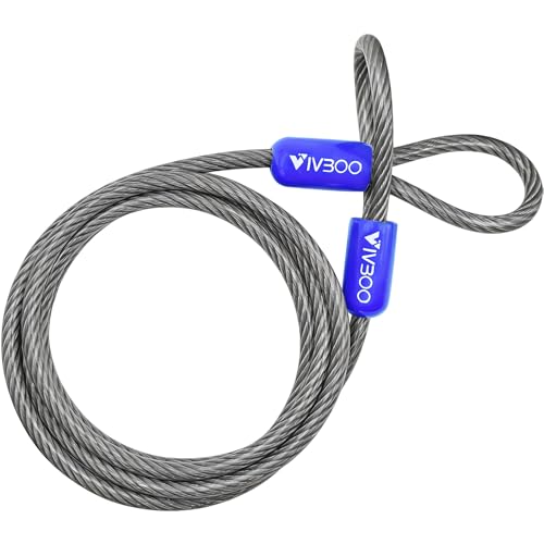 1/4in Security Cable with Loops Cut-Resistant and Waterproof - size: 10FT