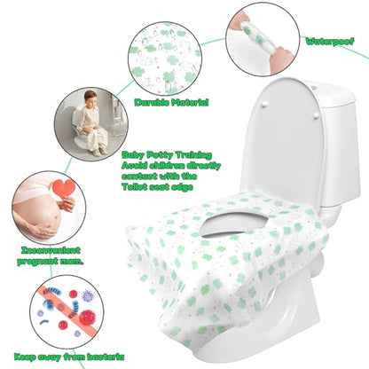 Disposable Toilet Seat Covers 20 Pack - Extra Large Waterproof Potty Covers for Public Restroom & Potty Training, Travel Must Haves & Airplane Essentials, Non-Slip