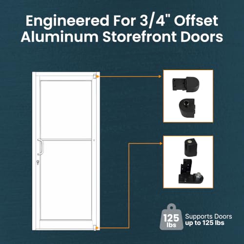 Pacific Doorware Kawneer Style Pivot Hinge Set - Right, Bronze - color: Duronotic Bronze, size: Right Hand