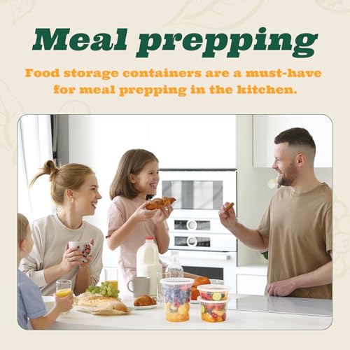 Glotoch Express 48 Sets Deli Containers with Lids,16/8 oz X 24 Set Each - size: Mix(8 &16 oz) - 48 Sets