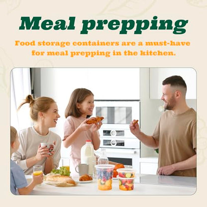 Glotoch Express 48 Sets Deli Containers with Lids,16/8 oz X 24 Set Each - size: Mix(8 &16 oz) - 48 Sets