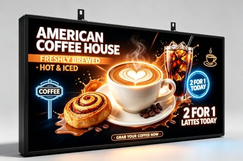 P5 Outdoor 65"x34" LED Sign Programmable Digital Board -High-Res Scrolling Display, USB and WiFi Control, Custom Images & Video for Business