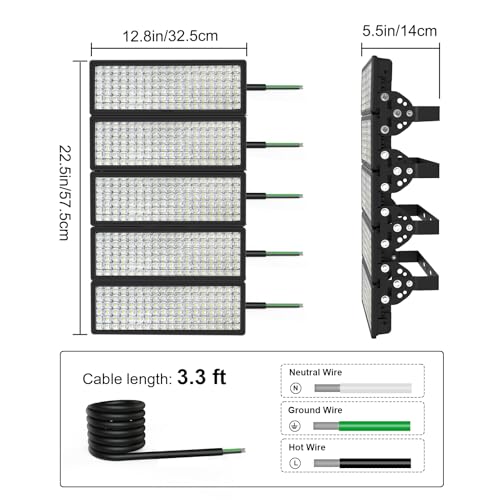 1000W LED Stadium Lights Outdoor, 2Pack 500W Arena Flood Light - size: 100W-10Pack