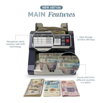 AccuBANKER AB7100 ValuePro Mixed Bill Counter, Serial Capture