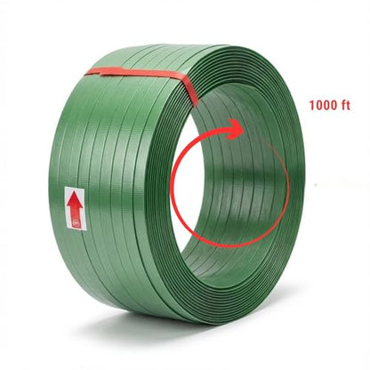 Banding Strapping Kit, Heavy Duty Pallet Strapping Kit with 5/8" x 1000' PET Banding Strap Roll, 300 Metal Seals, Poly Strapping Kit Tensioner, Bander Tool & Banding Sealer for Packaging - size: Strapping Tool Kit