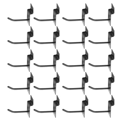 20 Pack 2 Inch Slatwall Hooks, Black Coat Rack Slat Wall Panel Hooks Garage Organization, Pegboard Gridwall Hook for Retail Display