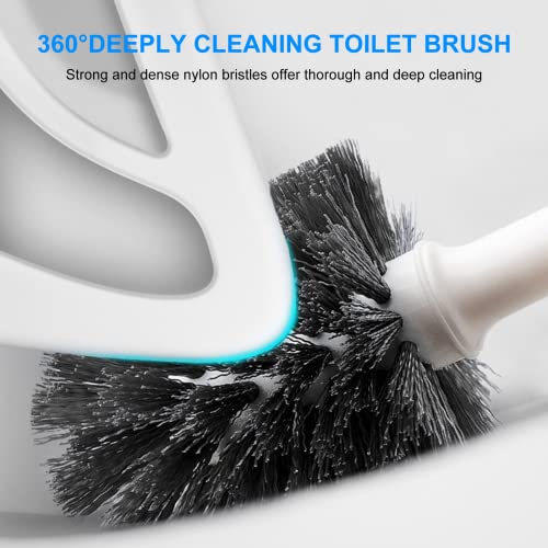 SetSail 2 Packs Toilet Brush and Plunger Set for Bathroom Cleaning, White - color: White, size: 2 packs