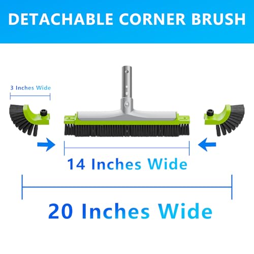 Sepetrel 20-Inch Curved Pro Pool Brush Head for All Pool Surfaces - size: 20" Curved Pro