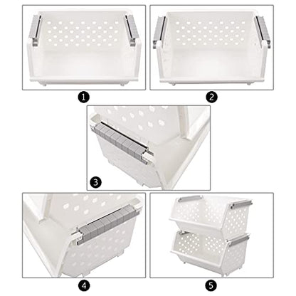 Stackable Pantry Storage Baskets, 3-Pack Snack Storage Baskets