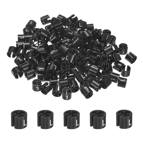 M METERXITY 100-Pack Clothes Hanger Markers, Size L Garment Tag, Black - color: Black, size: Large