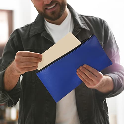 Potchen 18 Pcs Bank Bags with Zipper for Cash Deposit, Royal Blue - color: Royal Blue