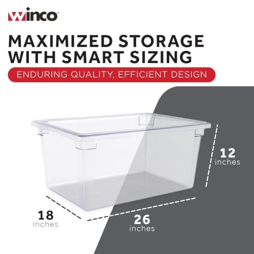 Winco 18" x 26" Clear Food Storage Box - size: 18" x 26", style: 12" Deep