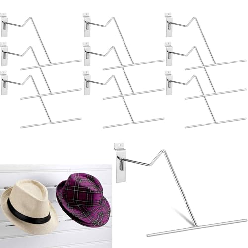 Zonon 10 Pack Slatwall Cowboy Hat Display Holder Western Cowboy Hat Display Rack Hooks Metal Slatwall Accessories Wall Mounted for Retail Shop Home Warehouse Organization (Silver) - color: Silver