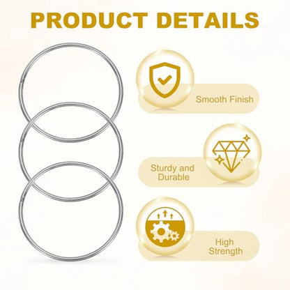 PATIKIL 3.5" Metal O Ring, 4 Pcs Heavy Duty 304 Stainless Steel O Rings Welded Round Rings for DIY Crafts Hardware Belt Dog Leash Macrame, 4x90mm - size: 4x90mm