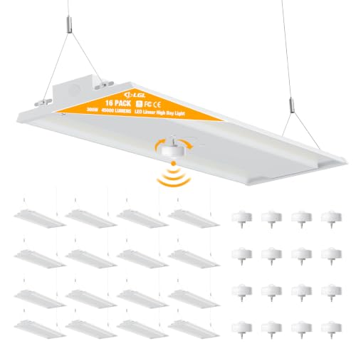 LED Linear High Bay Shop Light with Motion Sensor,300W 45000LM 5000K