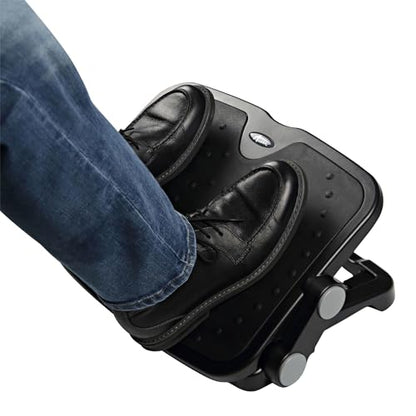 Alera ALE Soft Cushioned Ergonomic Footrest, 14w x 19 5/8d x 3 3/4 to 7 1/2h, Black