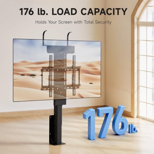 CO-Z Motorized TV Lift for 32" to 57" TVs up to 165 lb, 400x400 VESA, Height Adjustable Mechanism Stand & Wall Mount with Remote Control and Memory Setting, Automatic TV Lift for Home - style: Upgraded 32" to 57"