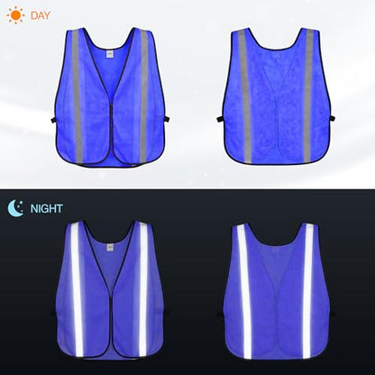 KAYGO Reflective High Vis Safety Vest Mesh for Men and Women KG0008 - color: Blue