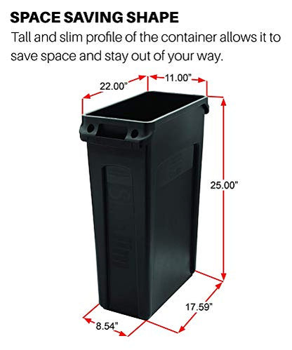 Rubbermaid Commercial Products Slim Jim Trash Can, Brown, 16-Gallon - color: Brown, size: 16 Gal